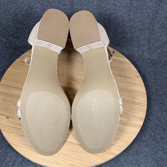 Steve Madden Women's Size 11 Renee Beige Leather Open Toe High Heel Sandals - Picture 6 of 7